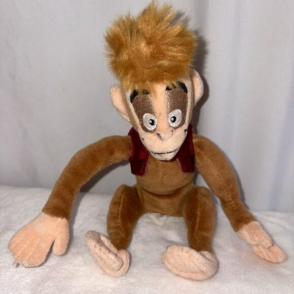 Abu Monkey Aladdin Disney Store Beanbag Stuffed Animal Plush 9” Collectible EUC - Picture 1 of 9